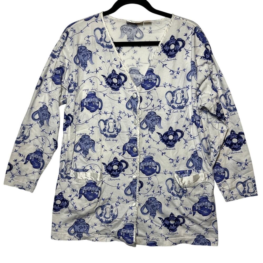 Victoria’s Secret Gold Label Vintage English Garden Tea Kettles Night Shirt Sz M